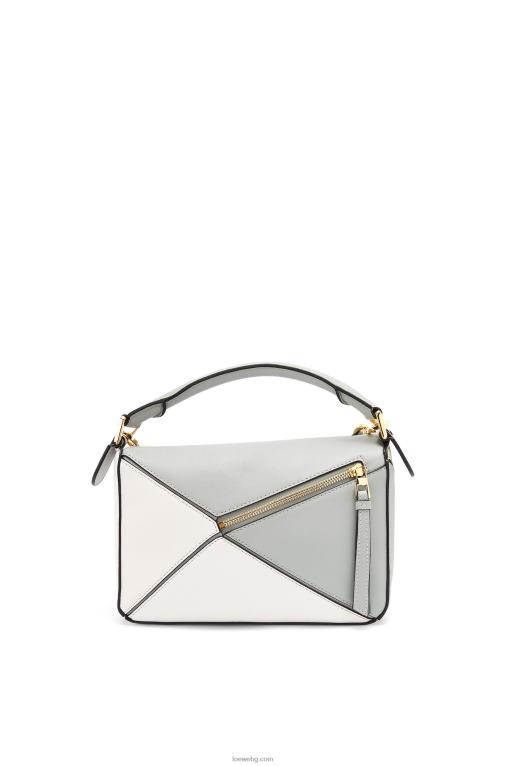 Loewe малка чанта за пъзел от класическа телешка кожа F84B8516 Жени пепеляво сиво/мраморно зелено