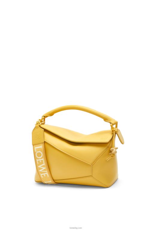 Loewe малка чанта тип пъзел от сатенена телешка кожа F84B8530 Жени бледожълта глазура