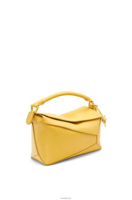 Loewe малка чанта тип пъзел от сатенена телешка кожа F84B8530 Жени бледожълта глазура