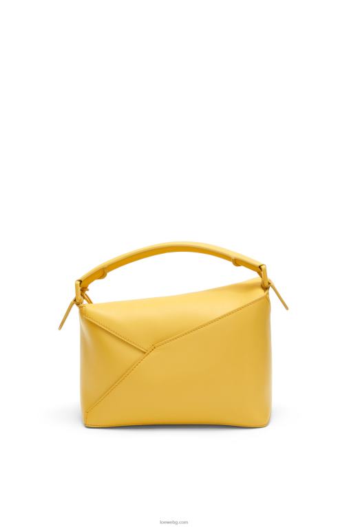 Loewe малка чанта тип пъзел от сатенена телешка кожа F84B8530 Жени бледожълта глазура