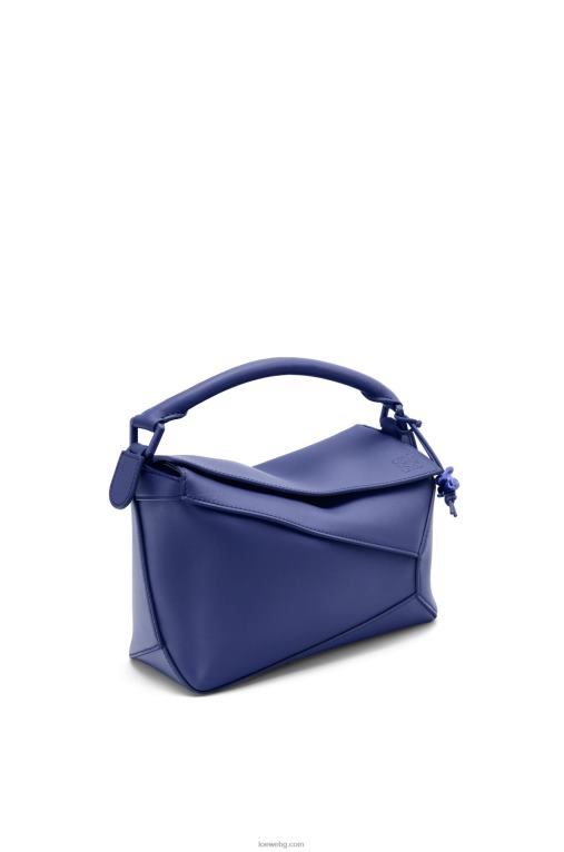 Loewe малка чанта тип пъзел от сатенена телешка кожа F84B8531 Жени наситено лилава глазура
