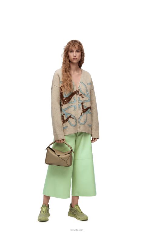 Loewe малка чанта за пъзел от мека зърнеста телешка кожа F84B8535 Жени зелен артишок