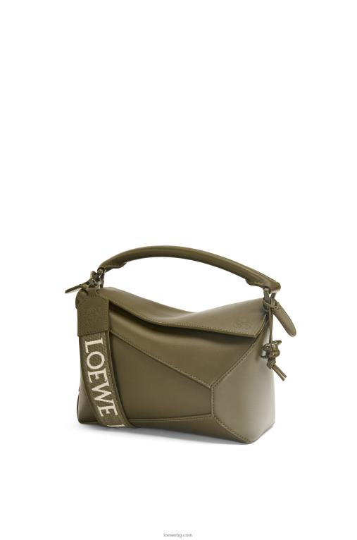 Loewe малка чанта тип пъзел от сатенена телешка кожа F84B8536 Жени глазура от чаен прах