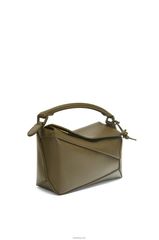 Loewe малка чанта тип пъзел от сатенена телешка кожа F84B8536 Жени глазура от чаен прах