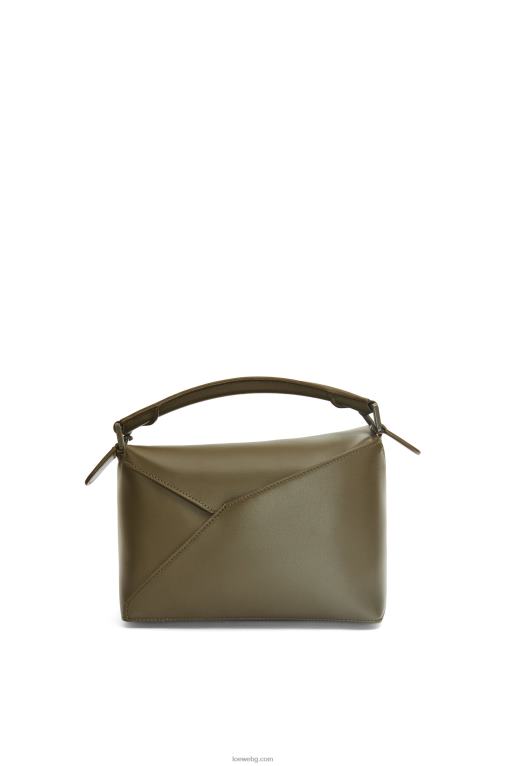 Loewe малка чанта тип пъзел от сатенена телешка кожа F84B8536 Жени глазура от чаен прах