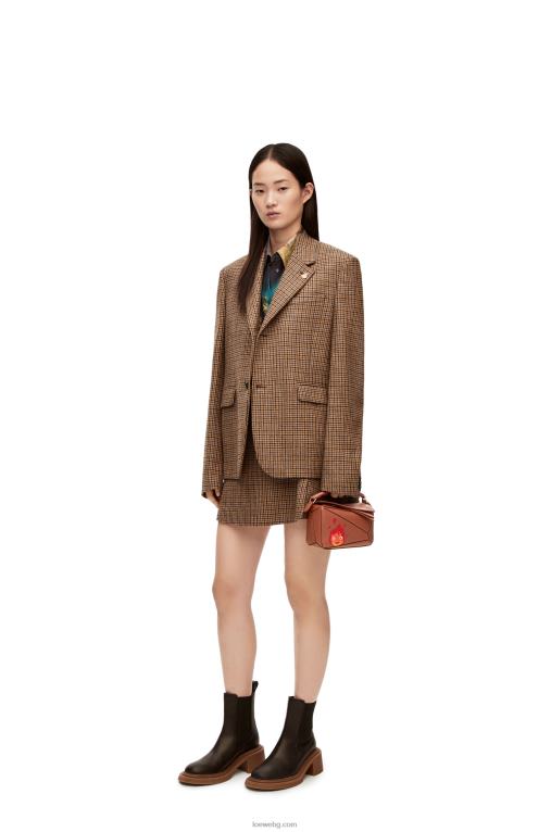Loewe calcifer мини чанта за пъзел от сатенена телешка кожа F84B8260 Жени ръжда