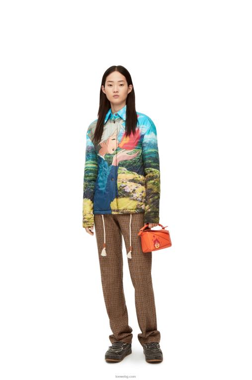 Loewe calcifer мини чанта за пъзел от сатенена телешка кожа F84B8261 Жени оранжево