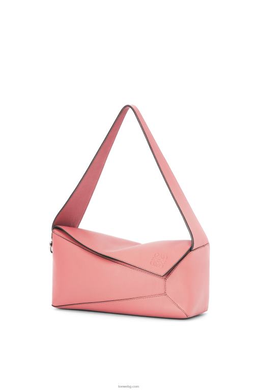 Loewe пъзел hobo чанта от телешка кожа напа F84B8437 Жени прасковен цвят