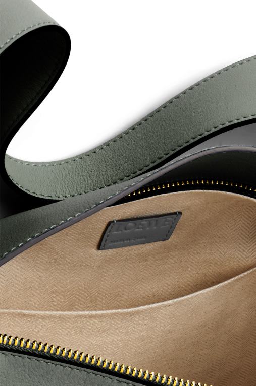 Loewe пъзел hobo чанта от телешка кожа напа F84B8472 Жени реколта каки