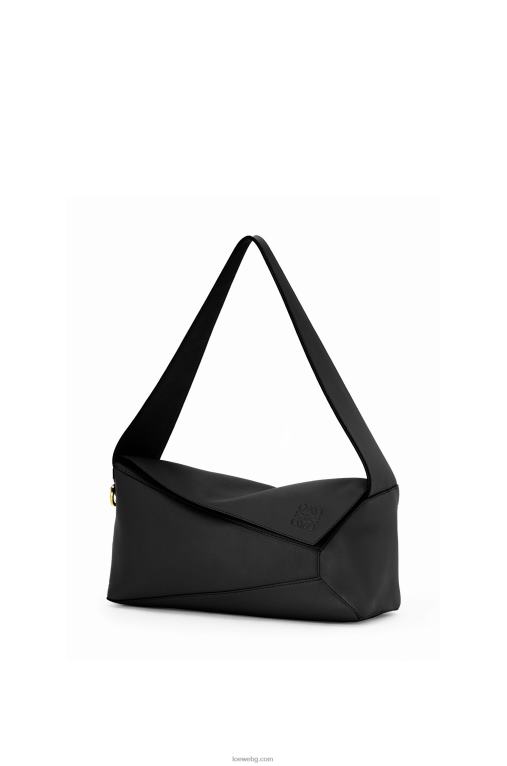 Loewe пъзел hobo чанта от телешка кожа напа F84B8513 Жени черен
