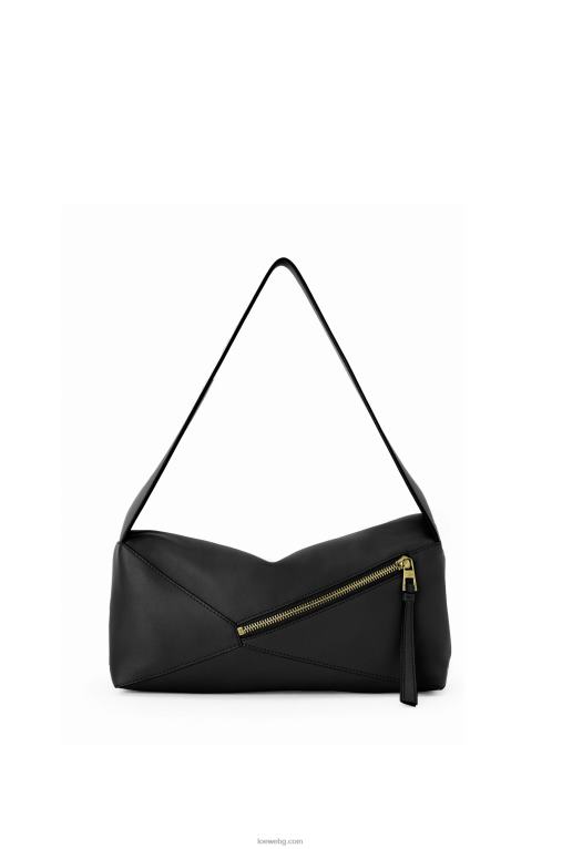 Loewe пъзел hobo чанта от телешка кожа напа F84B8513 Жени черен