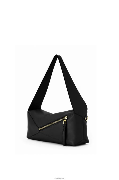 Loewe пъзел hobo чанта от телешка кожа напа F84B8513 Жени черен
