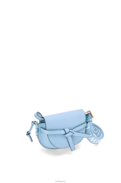 Loewe двойна мини чанта от мека телешка кожа и жакард F84B8194 Жени прашно синьо