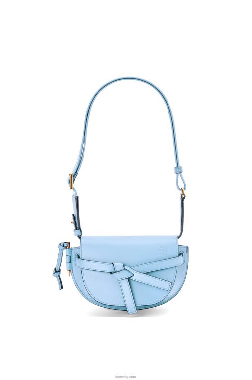 Loewe двойна мини чанта от мека телешка кожа и жакард F84B8194 Жени прашно синьо