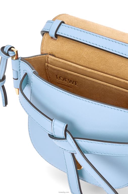 Loewe двойна мини чанта от мека телешка кожа и жакард F84B8194 Жени прашно синьо