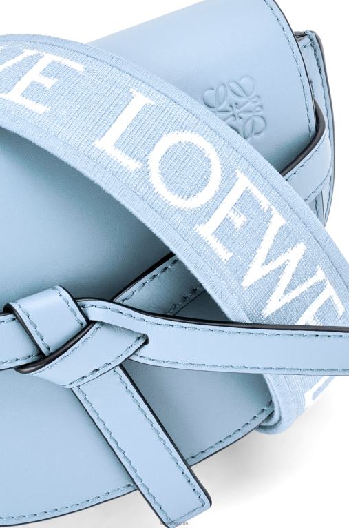 Loewe двойна мини чанта от мека телешка кожа и жакард F84B8194 Жени прашно синьо