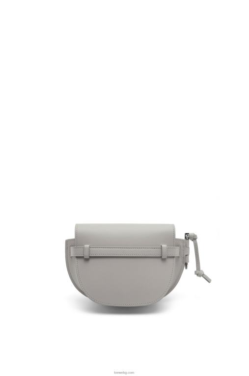 Loewe двойна мини чанта от мека телешка кожа и жакард F84B8195 Жени перлено сиво