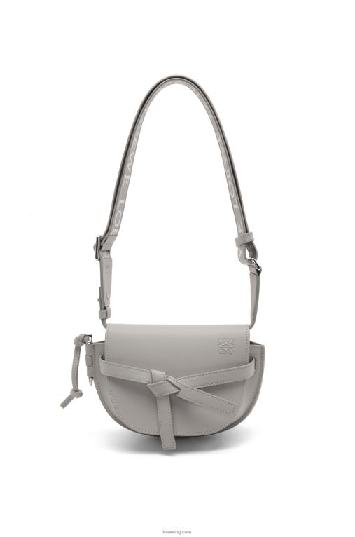 Loewe двойна мини чанта от мека телешка кожа и жакард F84B8195 Жени перлено сиво