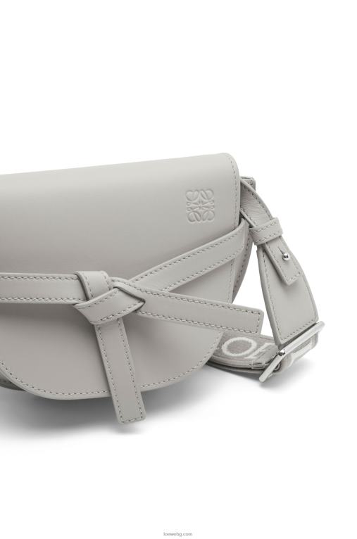 Loewe двойна мини чанта от мека телешка кожа и жакард F84B8195 Жени перлено сиво