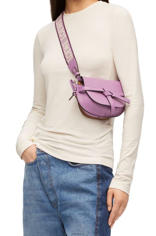 Loewe двойна мини чанта от мека телешка кожа и жакард F84B8196 Жени guimauve