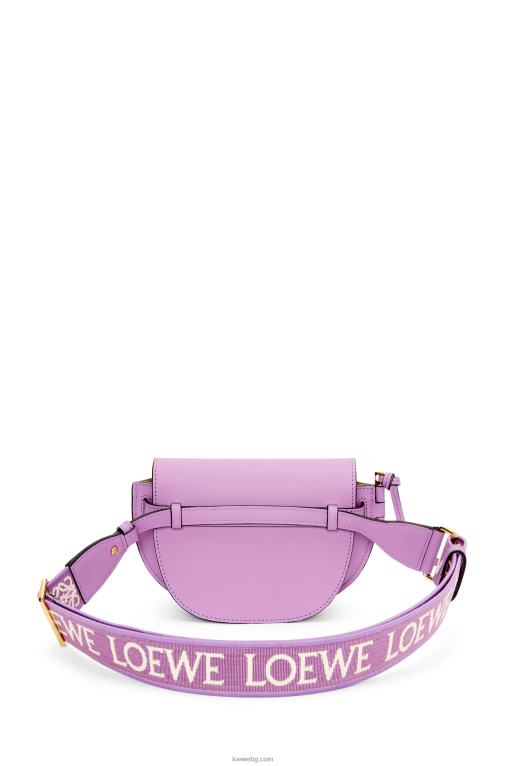 Loewe двойна мини чанта от мека телешка кожа и жакард F84B8196 Жени guimauve