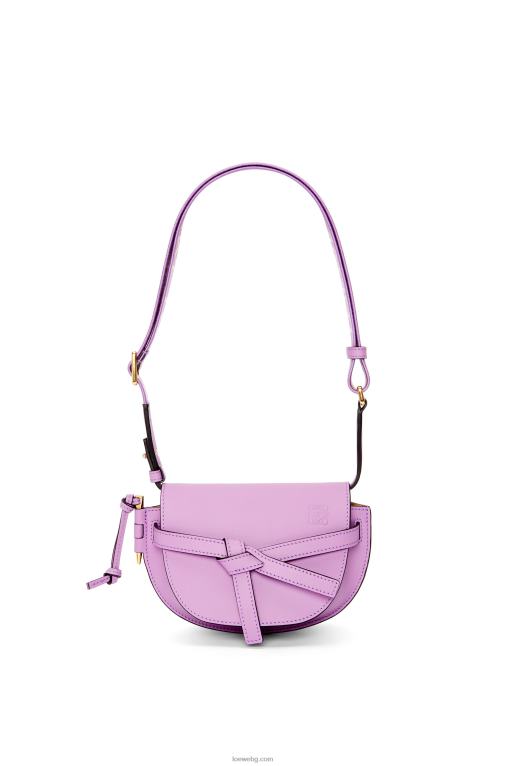 Loewe двойна мини чанта от мека телешка кожа и жакард F84B8196 Жени guimauve
