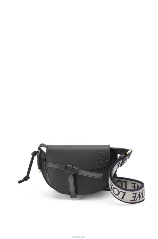 Loewe двойна мини чанта от мека телешка кожа и жакард F84B8197 Жени черен
