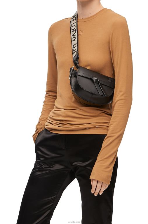 Loewe двойна мини чанта от мека телешка кожа и жакард F84B8197 Жени черен