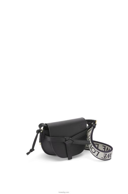 Loewe двойна мини чанта от мека телешка кожа и жакард F84B8197 Жени черен