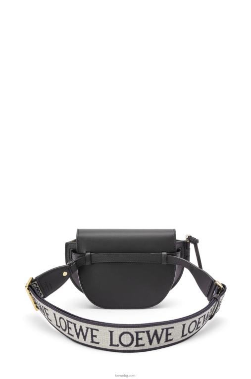 Loewe двойна мини чанта от мека телешка кожа и жакард F84B8197 Жени черен