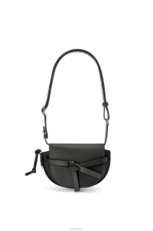 Loewe двойна мини чанта от мека телешка кожа и жакард F84B8197 Жени черен