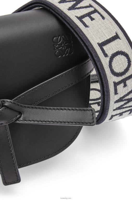 Loewe двойна мини чанта от мека телешка кожа и жакард F84B8197 Жени черен