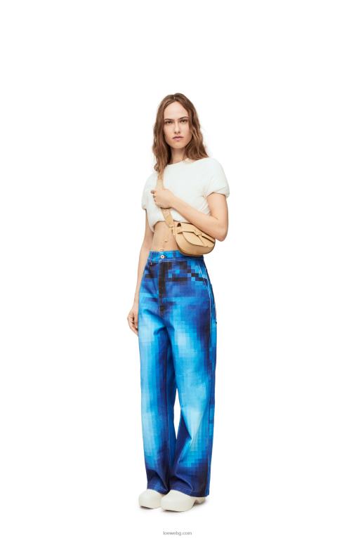 Loewe двойна мини чанта от мека телешка кожа и жакард F84B8209 Жени масло