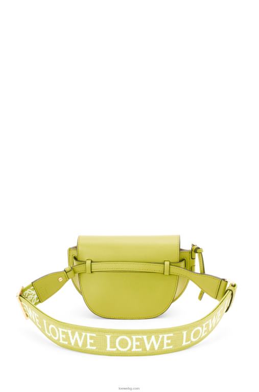 Loewe двойна мини чанта от мека телешка кожа и жакард F84B8210 Жени лайм жълто