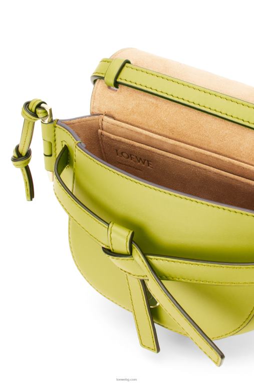 Loewe двойна мини чанта от мека телешка кожа и жакард F84B8210 Жени лайм жълто