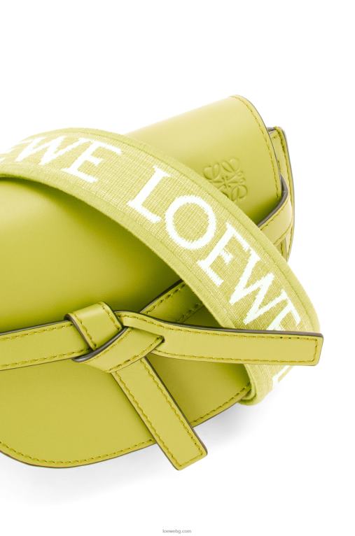 Loewe двойна мини чанта от мека телешка кожа и жакард F84B8210 Жени лайм жълто