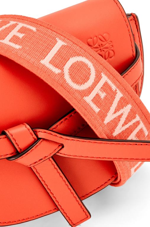 Loewe двойна мини чанта от мека телешка кожа и жакард F84B8212 Жени изгрев оранжево