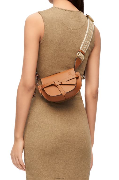 Loewe двойна мини чанта от мека телешка кожа и жакард F84B8215 Жени тен