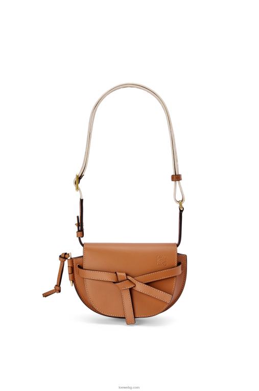 Loewe двойна мини чанта от мека телешка кожа и жакард F84B8215 Жени тен