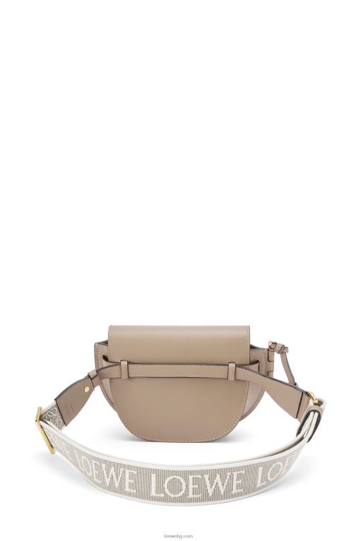 Loewe двойна мини чанта от мека телешка кожа и жакард F84B8218 Жени пясък