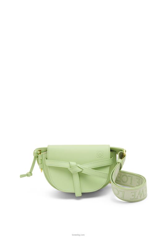 Loewe двойна мини чанта от мека телешка кожа и жакард F84B8232 Жени светло бледо зелено