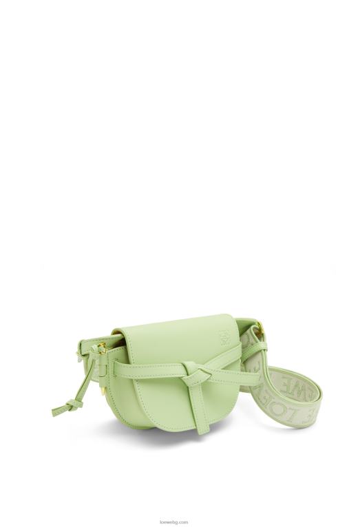 Loewe двойна мини чанта от мека телешка кожа и жакард F84B8232 Жени светло бледо зелено