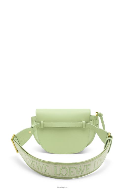 Loewe двойна мини чанта от мека телешка кожа и жакард F84B8232 Жени светло бледо зелено