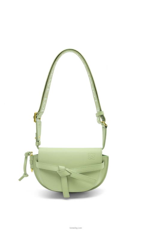 Loewe двойна мини чанта от мека телешка кожа и жакард F84B8232 Жени светло бледо зелено