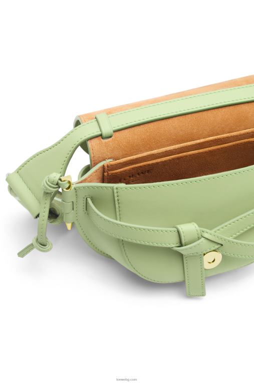 Loewe двойна мини чанта от мека телешка кожа и жакард F84B8232 Жени светло бледо зелено