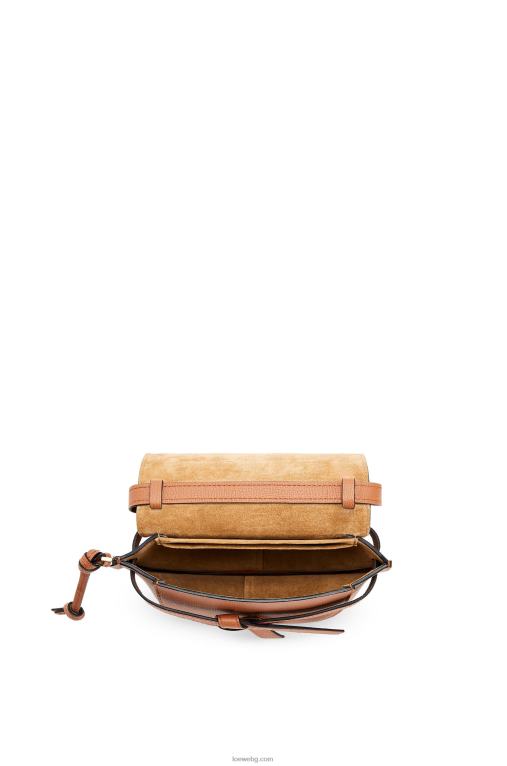Loewe мини двойна чанта с врата от телешка кожа с камъчета F84B8237 Жени тен