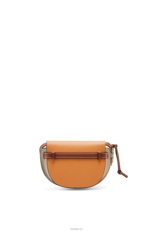 Loewe двойна мини чанта от мека телешка кожа F84B8238 Жени цвят кехлибар/светло сив/ръжда