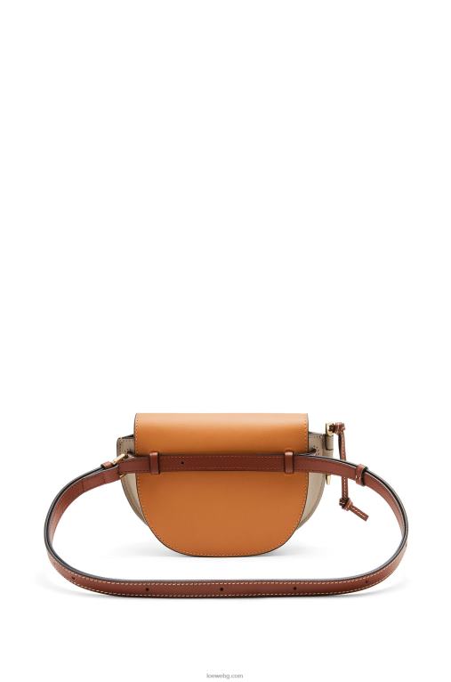 Loewe двойна мини чанта от мека телешка кожа F84B8238 Жени цвят кехлибар/светло сив/ръжда