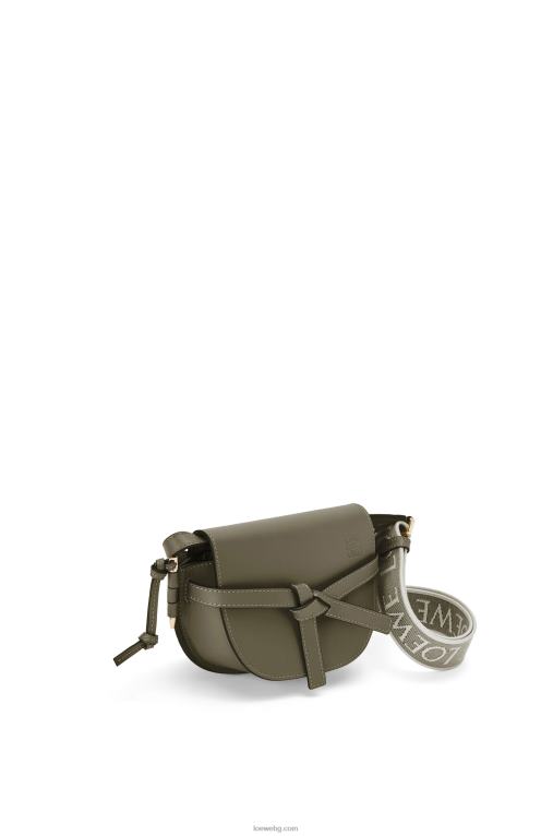 Loewe двойна мини чанта от мека телешка кожа и жакард F84B8239 Жени есенно зелено