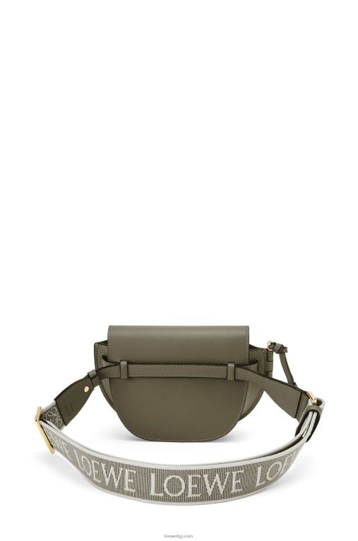 Loewe двойна мини чанта от мека телешка кожа и жакард F84B8239 Жени есенно зелено